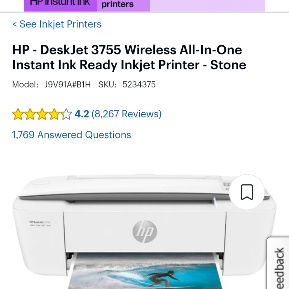 HP 3755 deskjet printer